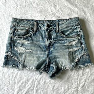 American Eagle Distressed Denim Shorts size 2